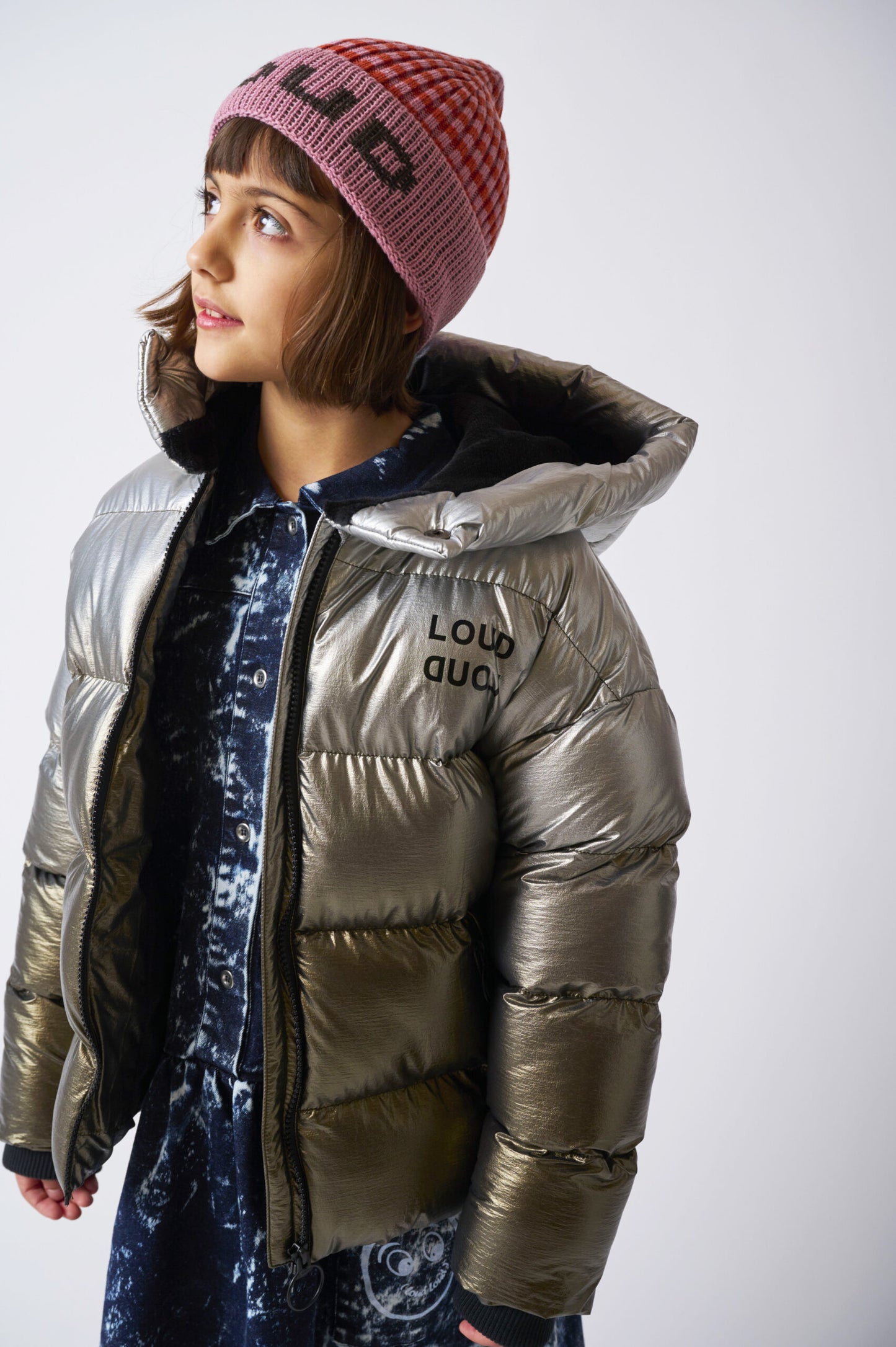 SMILE - Silver/Bronze Ombré Outerwear Hooded Jacket