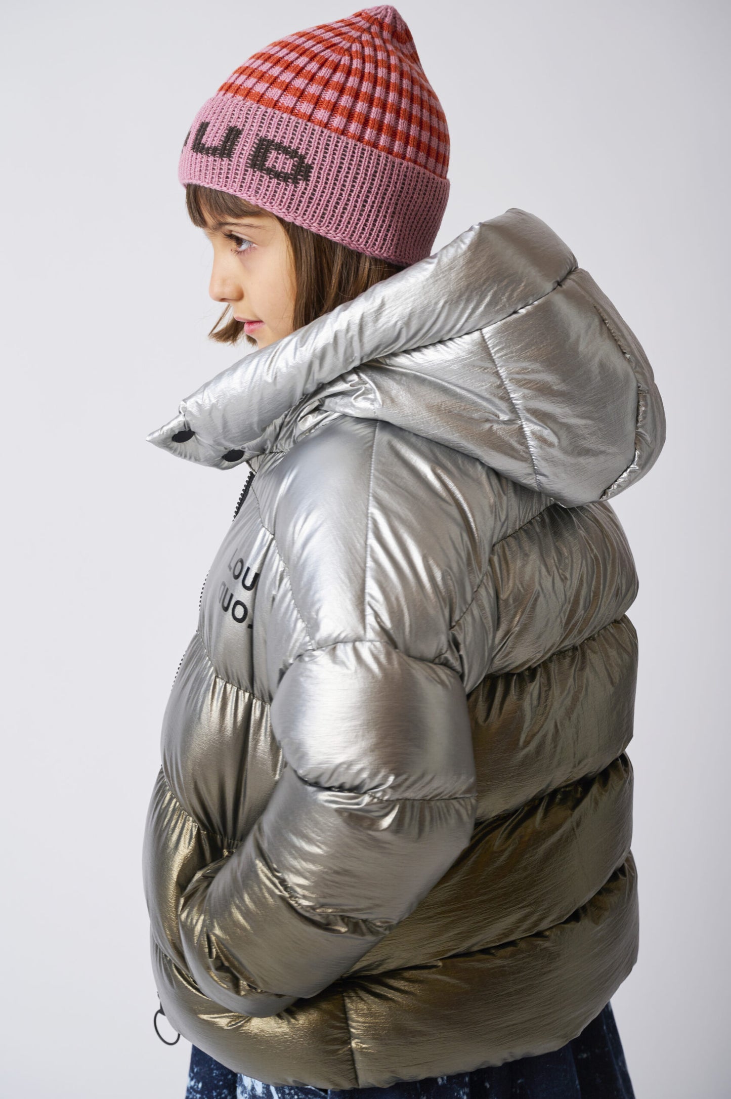 SMILE - Silver/Bronze Ombré Outerwear Hooded Jacket