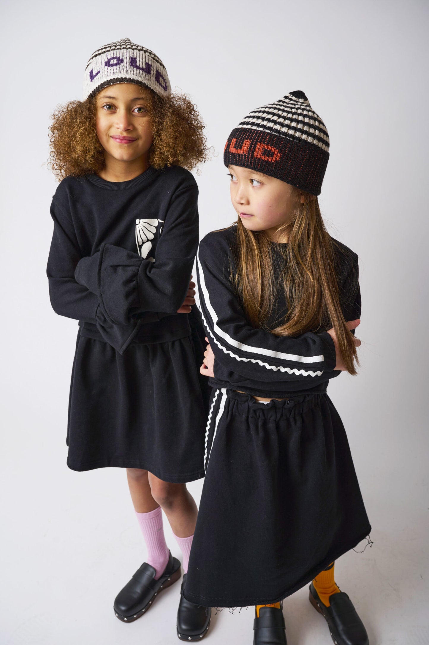 INSPIRE - Black/Ecru Dress Ruffle Sleeves