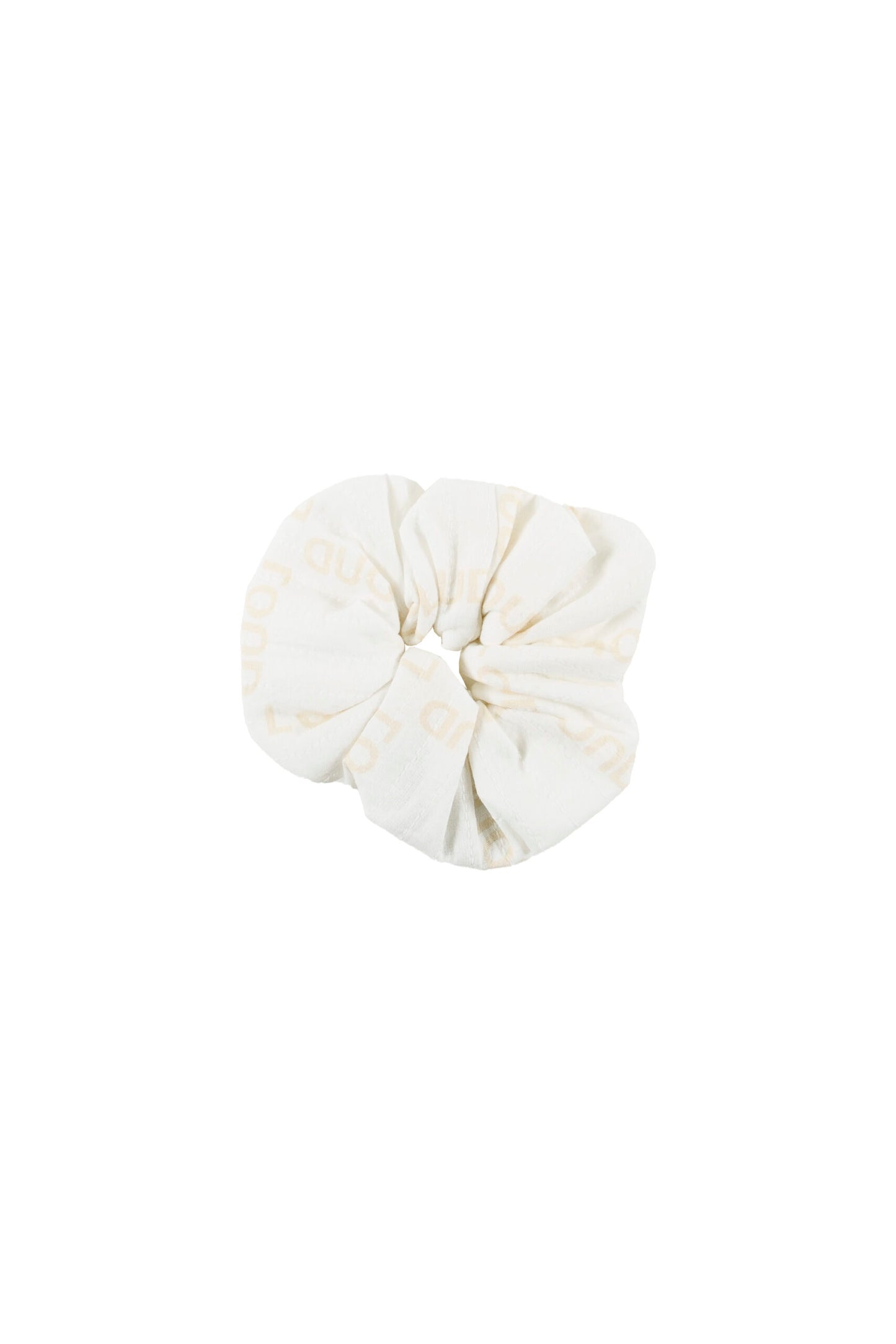HOLLY - Ecru Checkered Hair Scrunchy