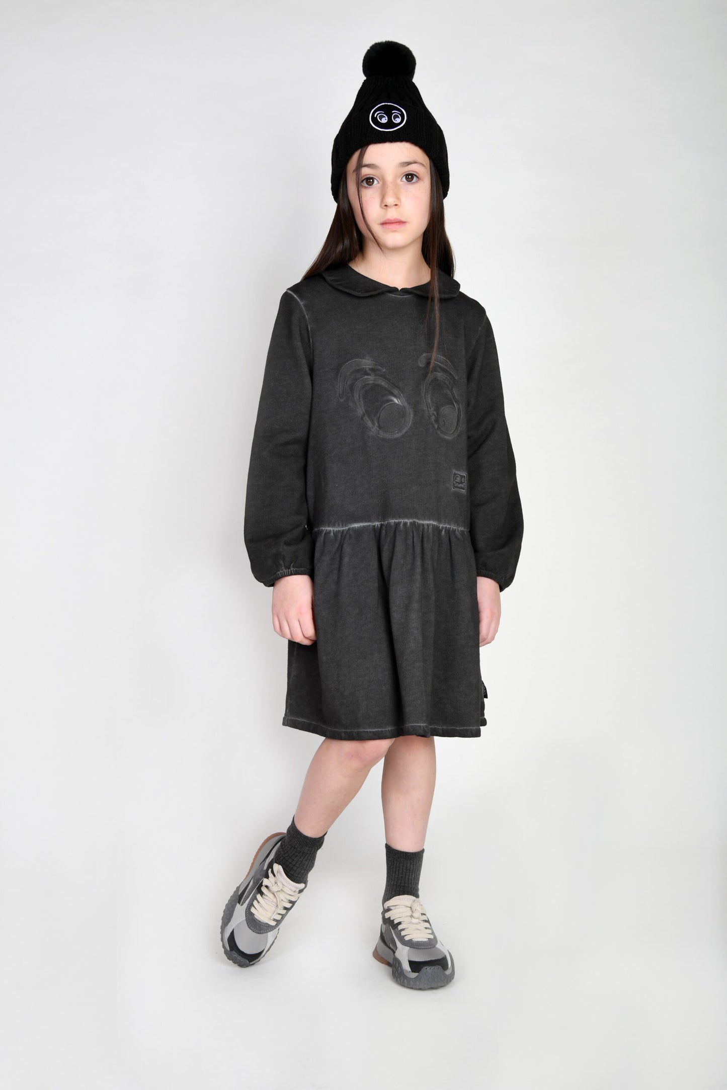 JOY - Black Pigment Dye Dress Peter Pan