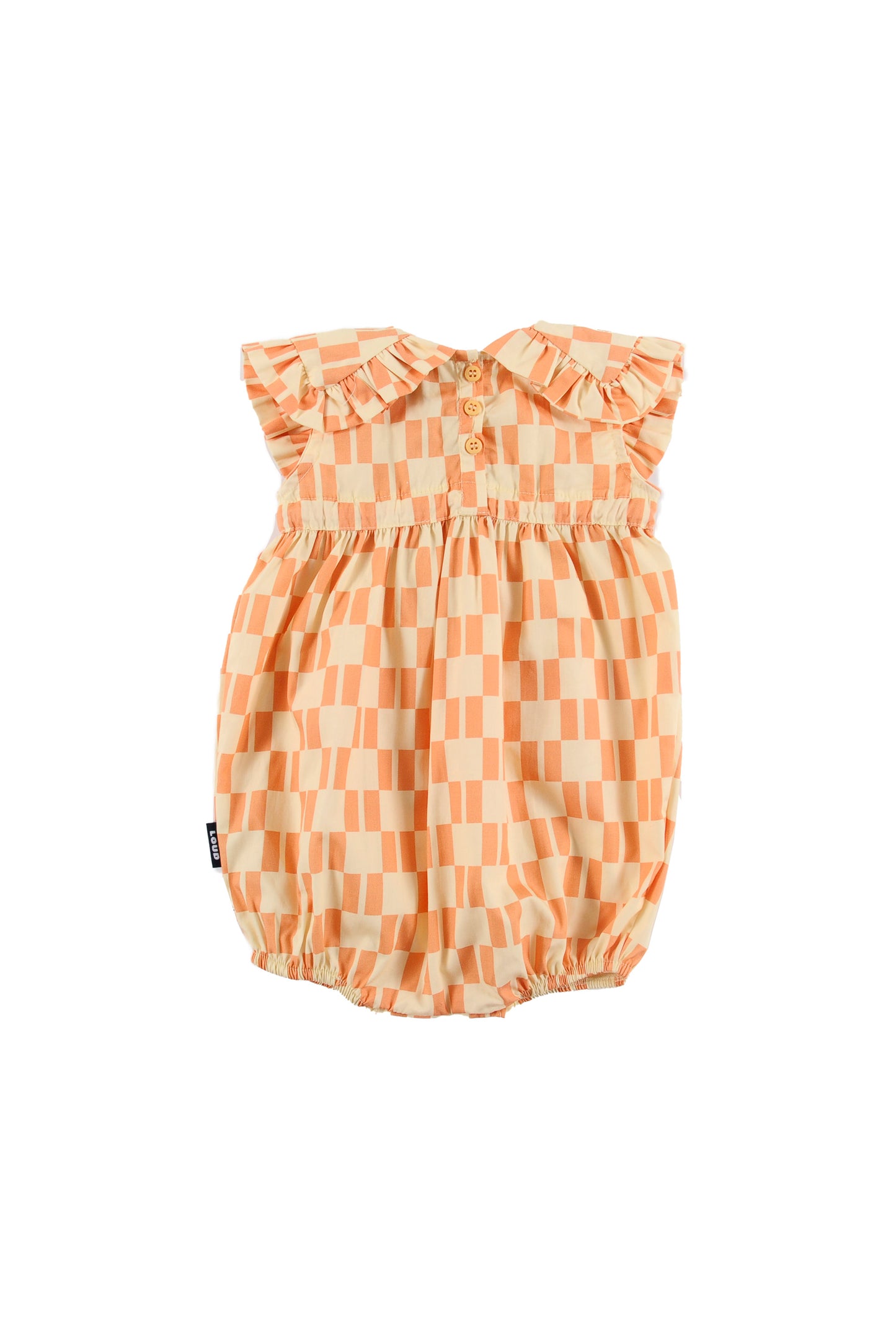 LUNA - Check Vanilla/Papaya Romper Collar (Sample)