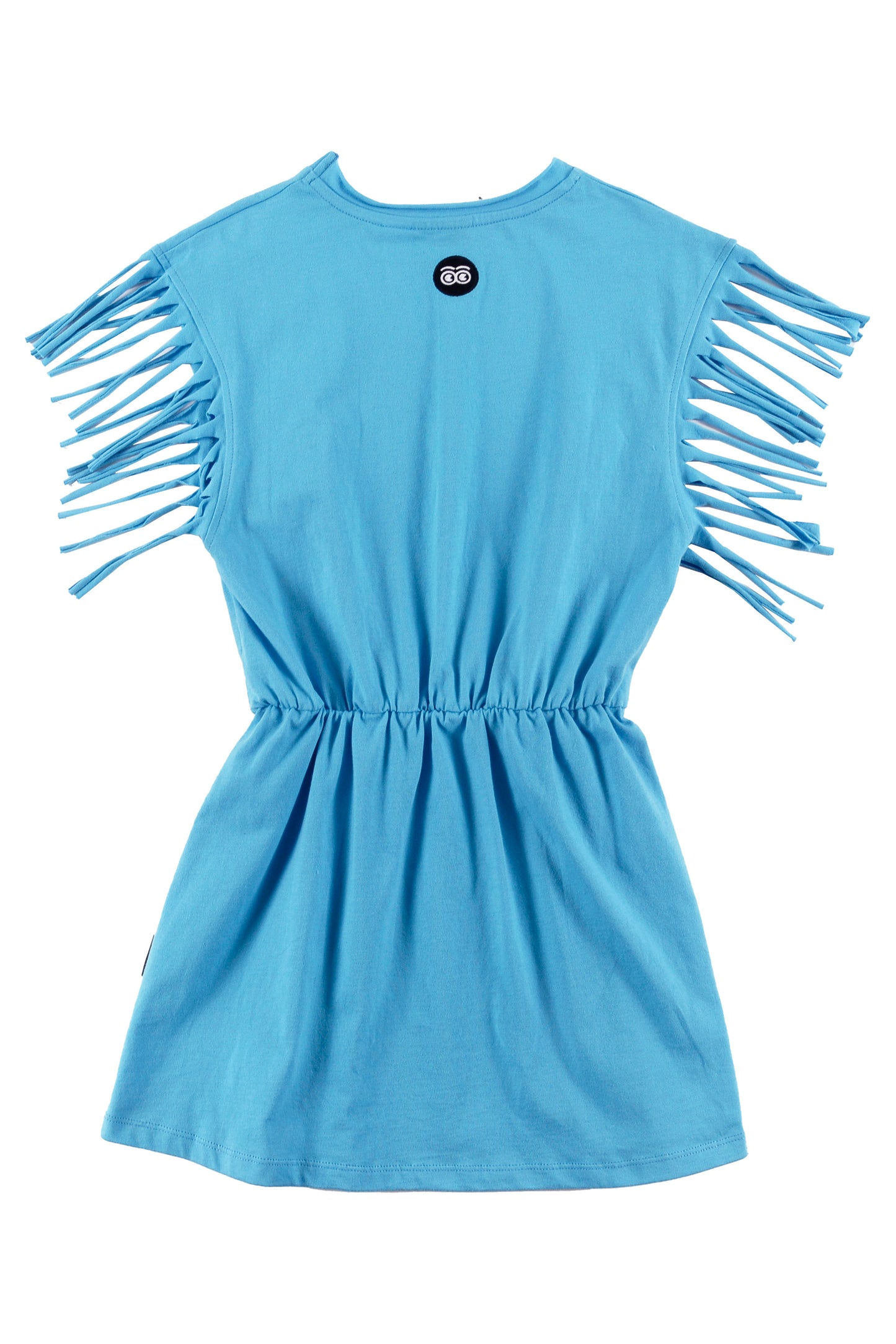 MARE - Cyan Blue/Blue Print Dress T-Shirt Fringed