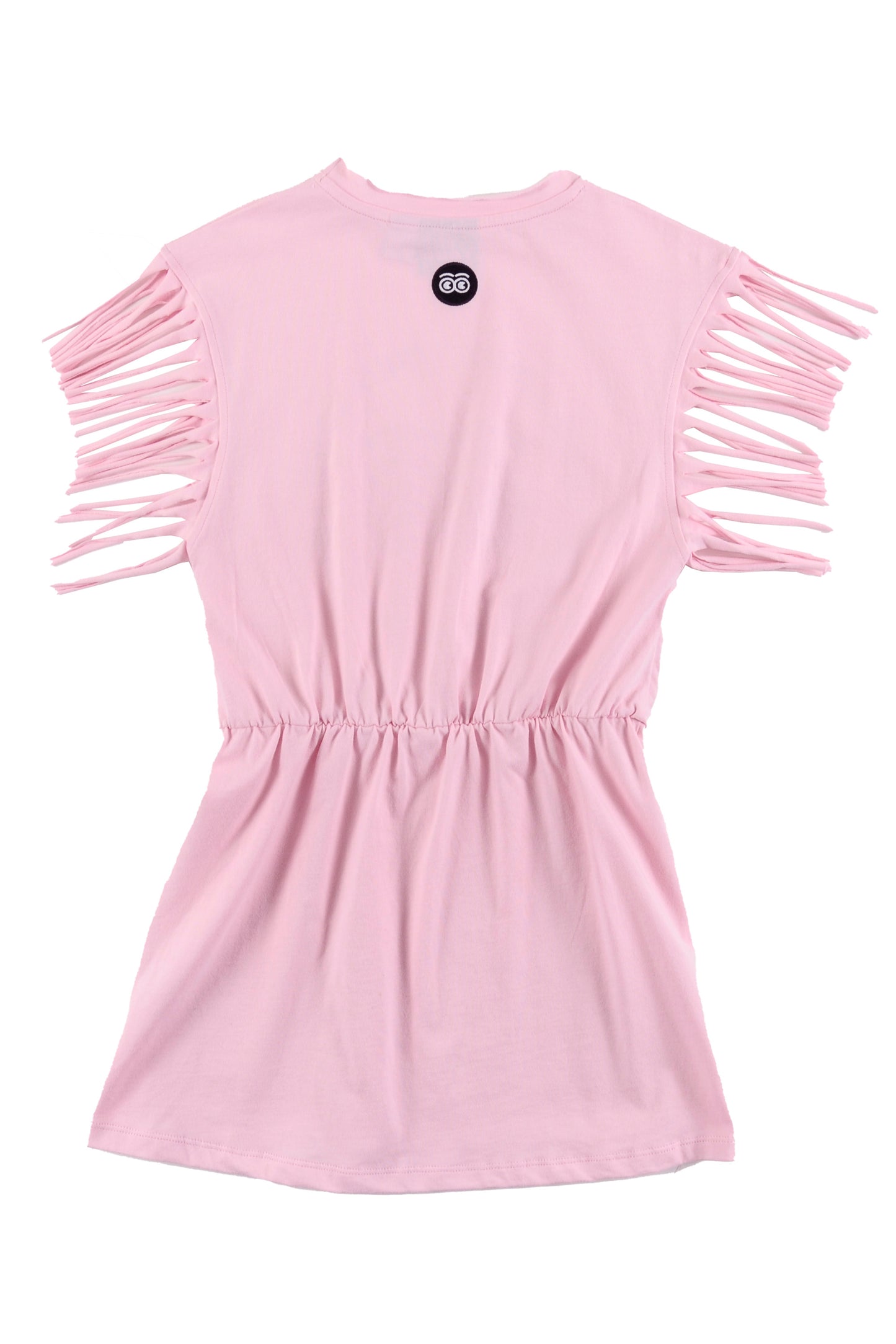 MARE - Soft Pink/Rose Print Dress T-Shirt Fringed