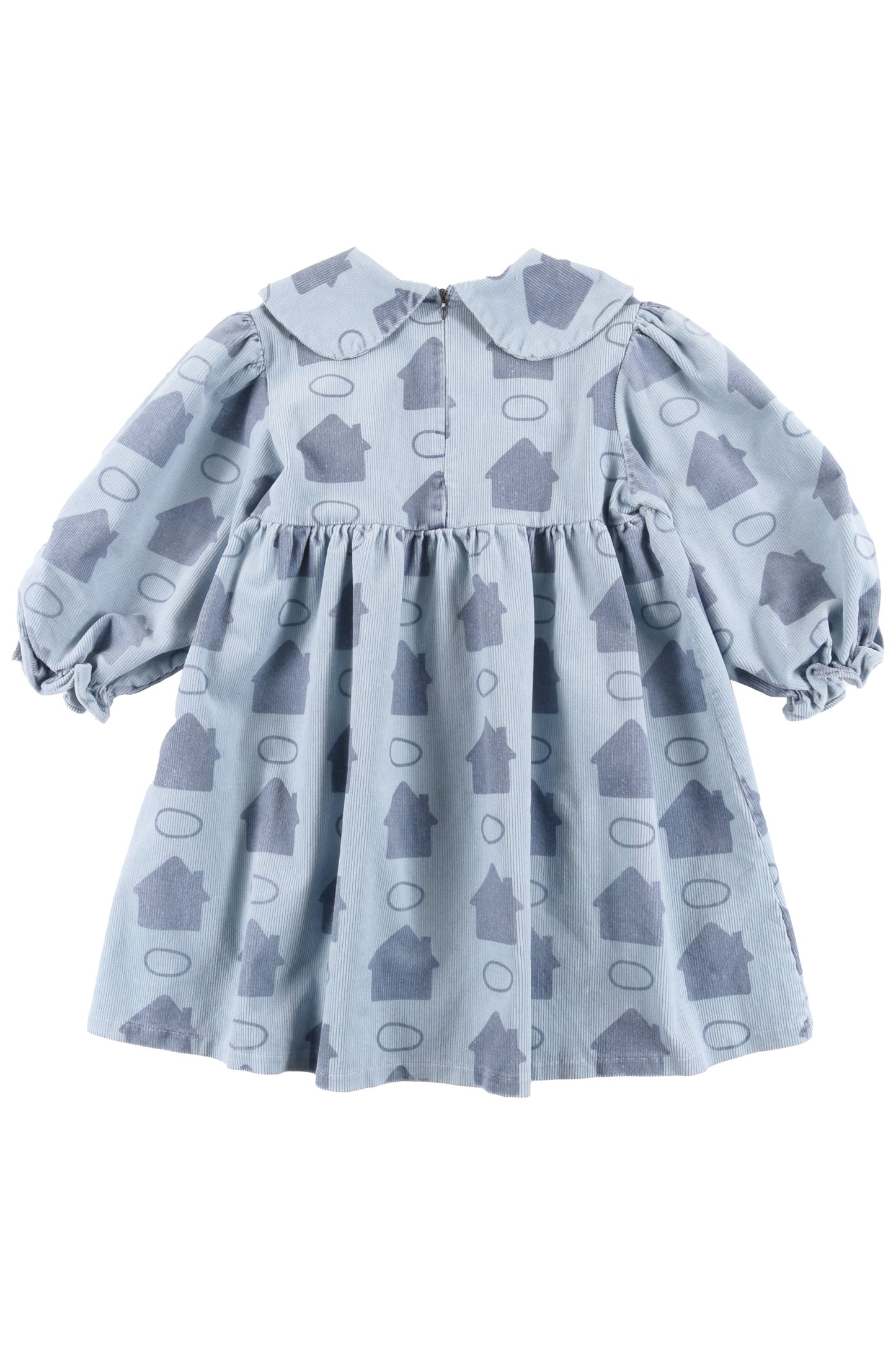 MOVIE - Sky Blue Houses AOP Dress Collar (Sample)