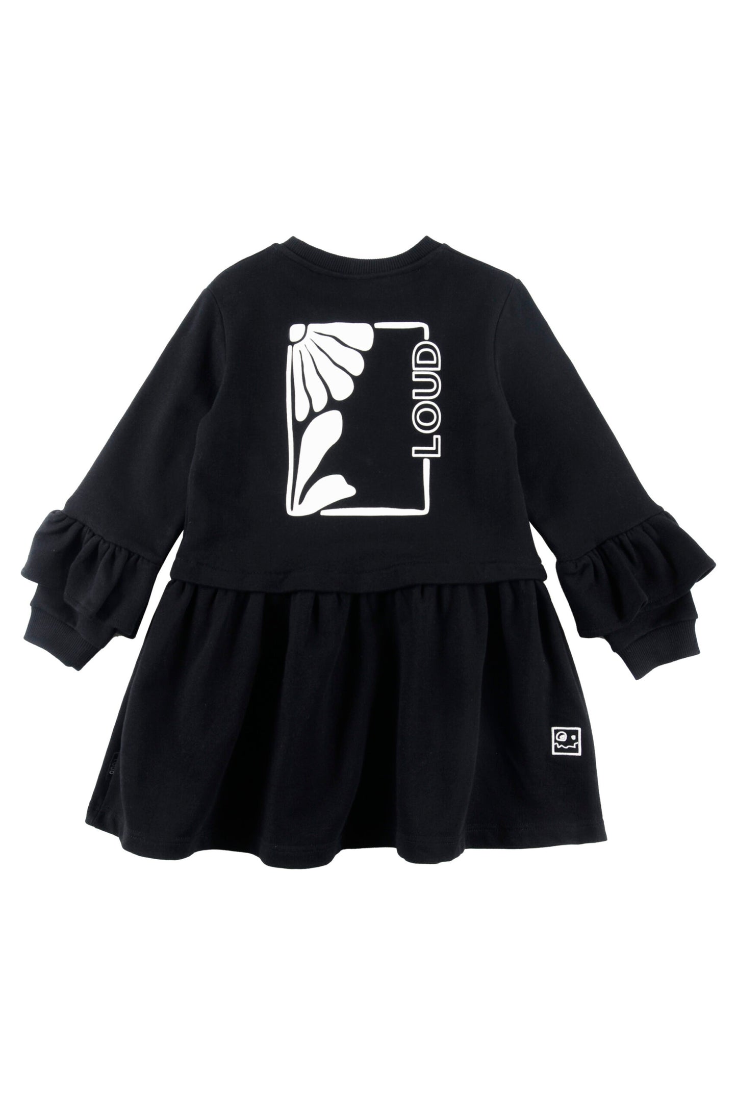 INSPIRE - Black/Ecru Dress Ruffle Sleeves