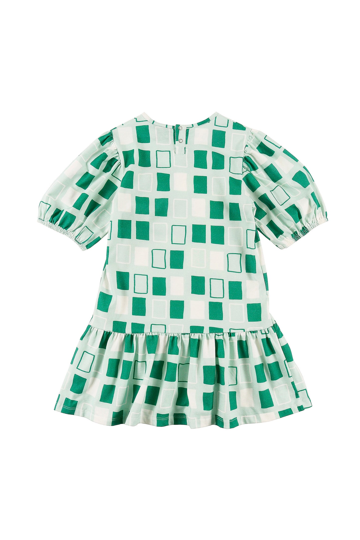 FLAVOR - Abstract Check AOP Dress Loose Fit 3/4 Sleeve Ruffle Hem (SAMPLE)