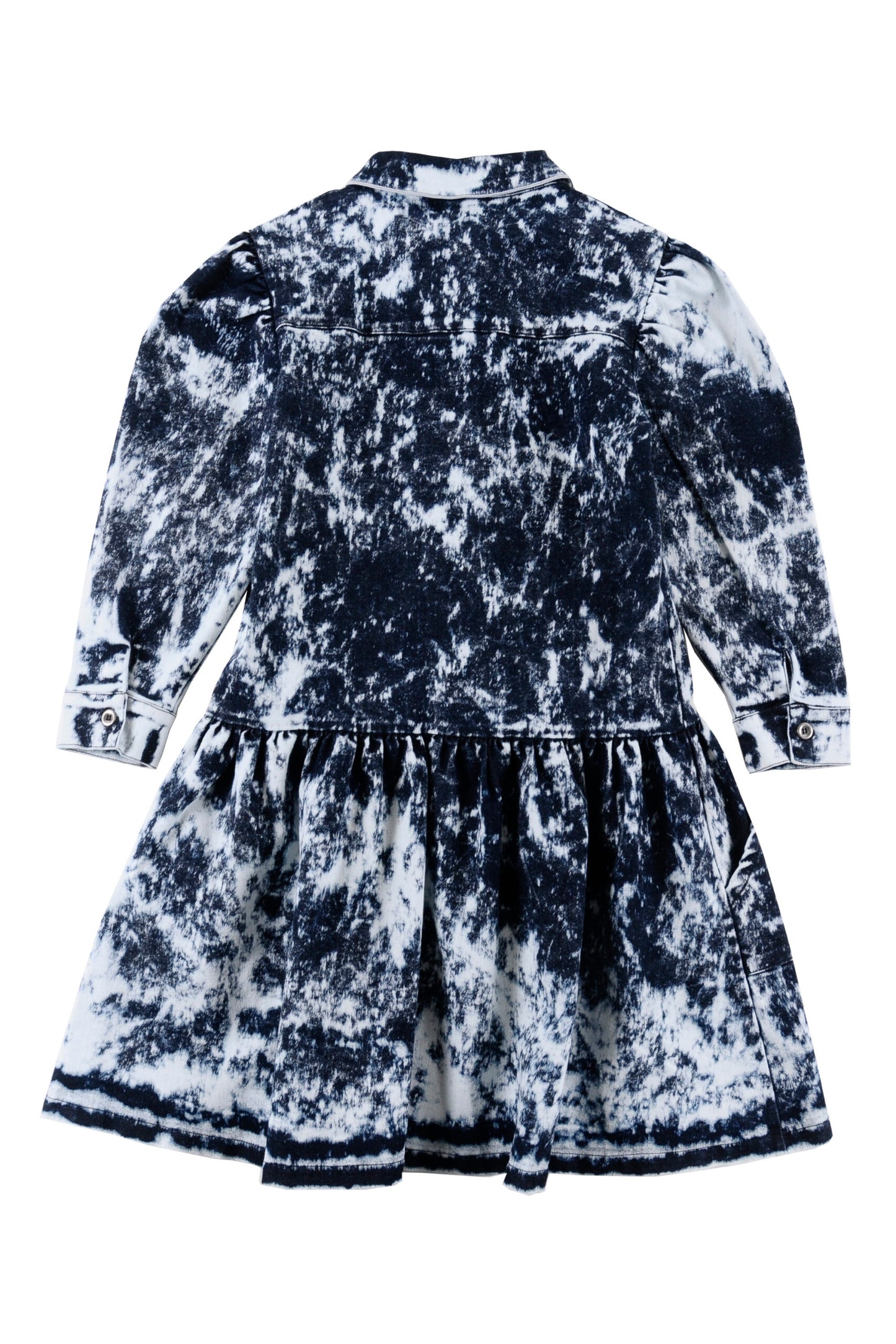 HELLEBORE - Blue Stained Dress Mutton Sleeves