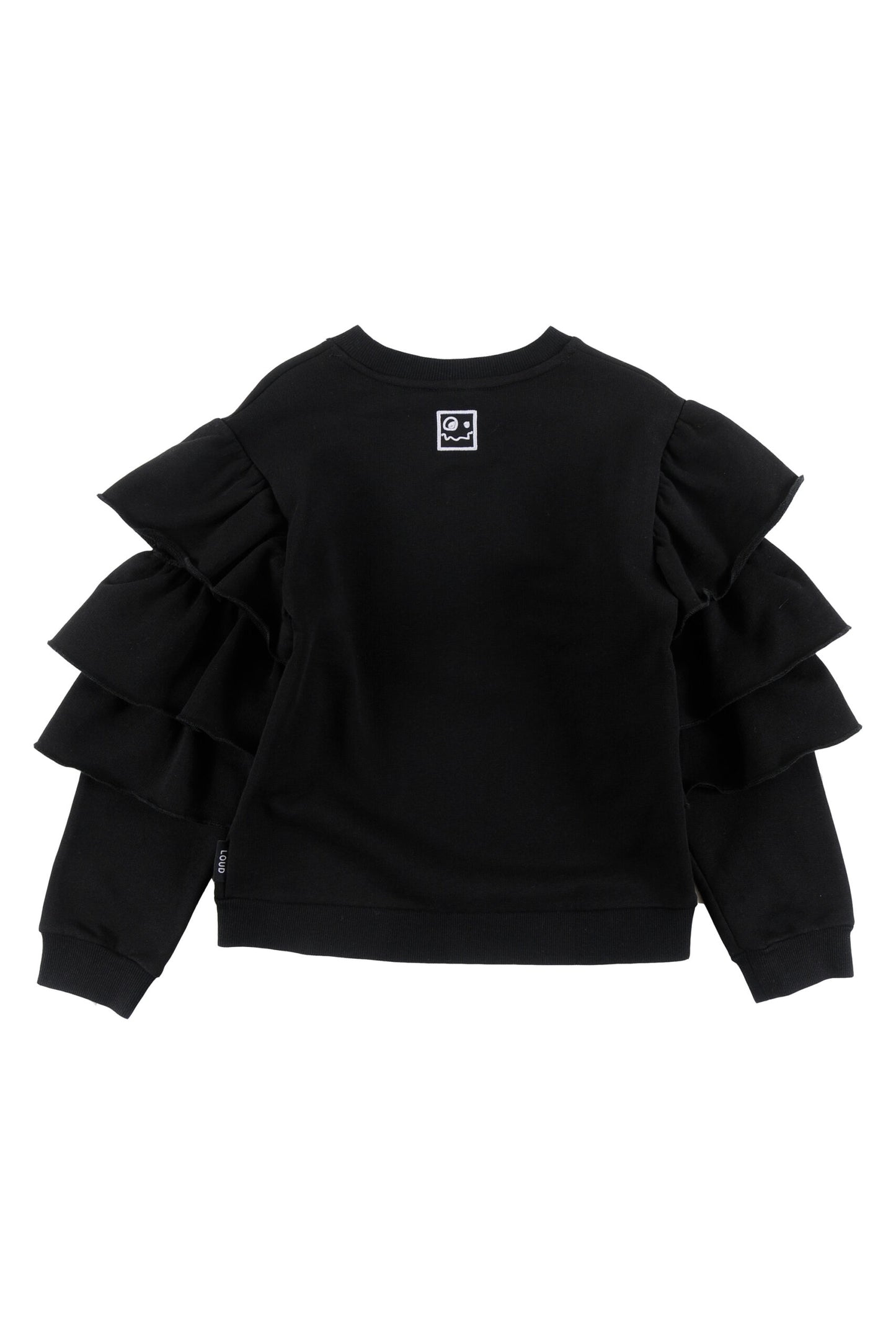 WARM - Black Sweater Ruffle Sleeves Regular Fit