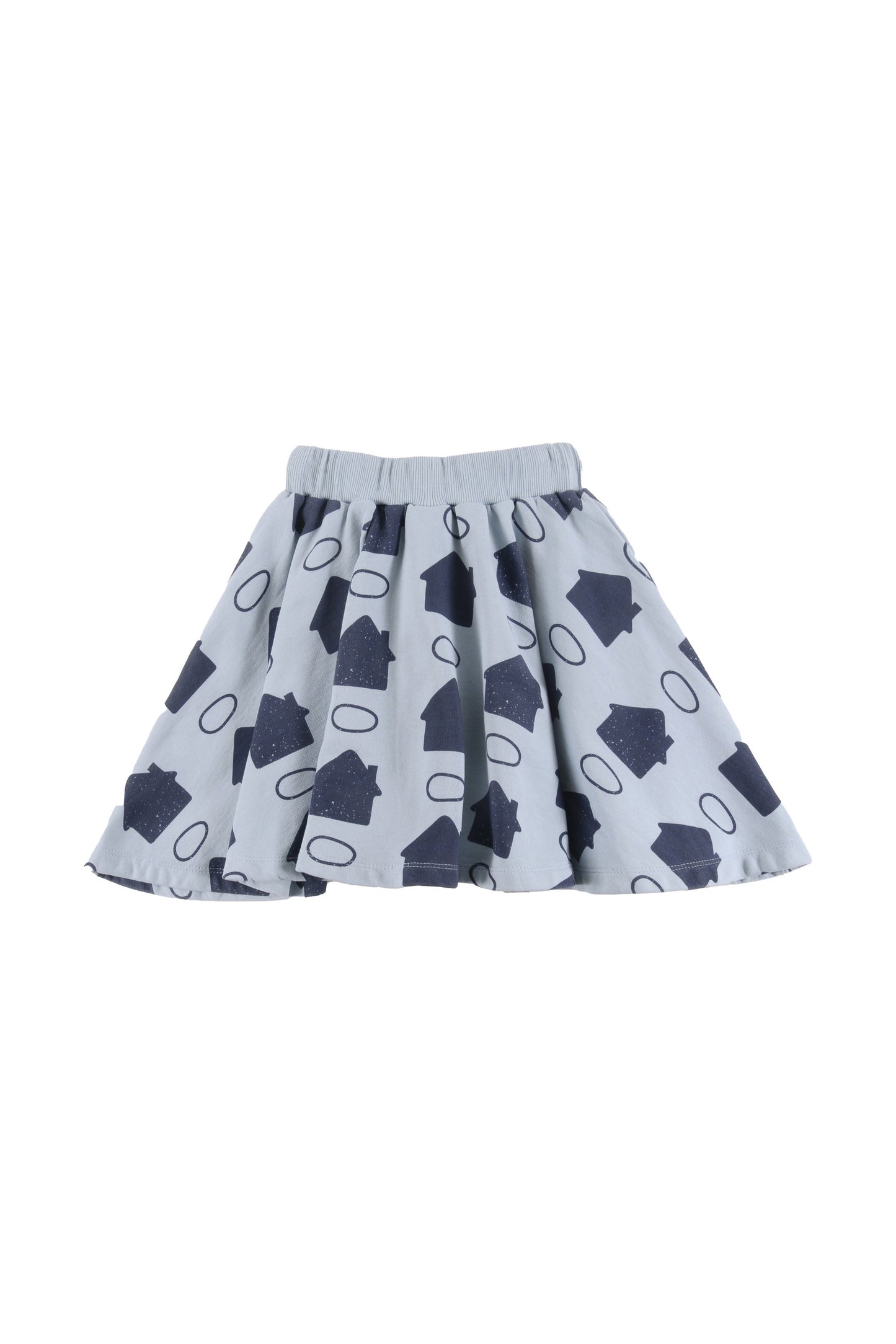 SAFE - Sky Blue Houses AOP Skirt Knee Length