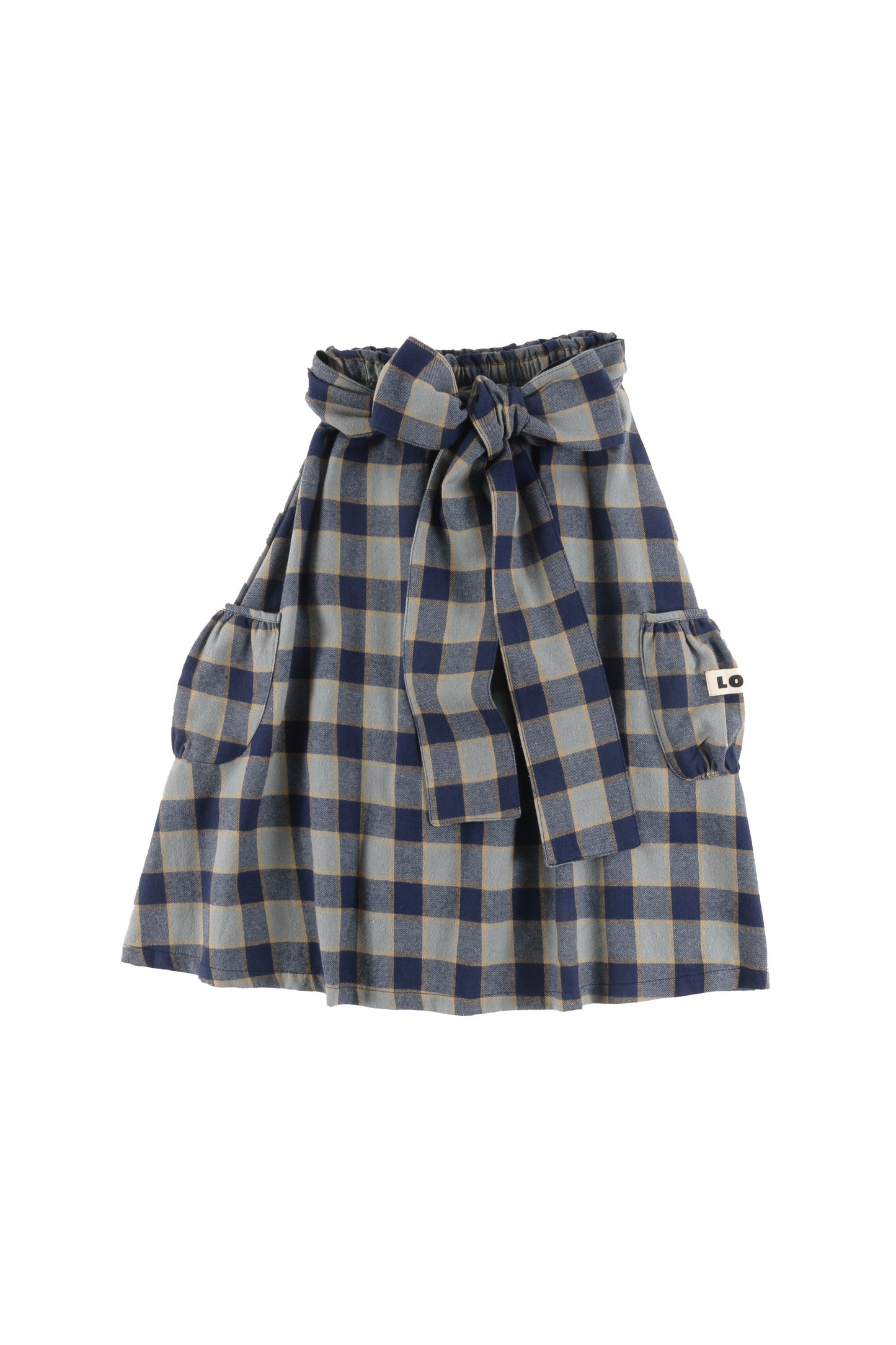 FRIENDLY - Check Indigo Skirt Midi