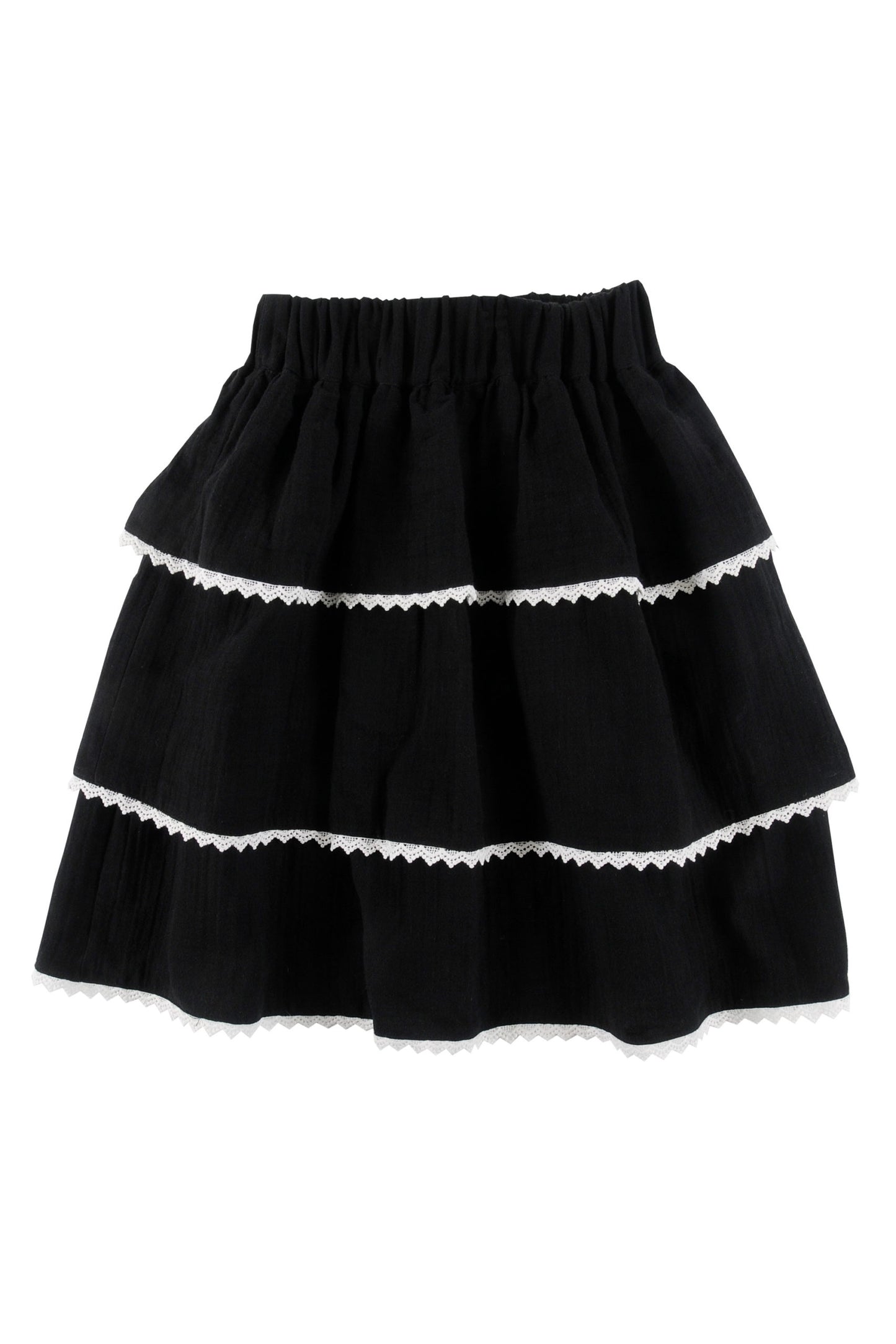 EYES - Black Skirt Midi Ruffles
