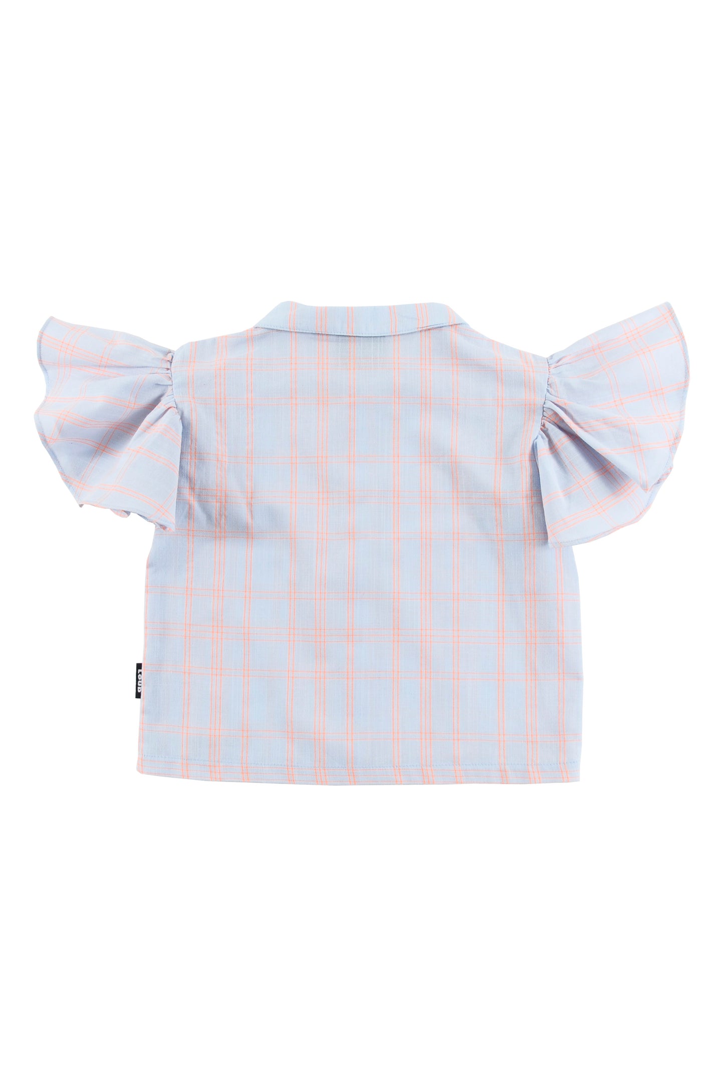 ALBA - Check Neon Shirt Ruffle Sleeve (Sample)