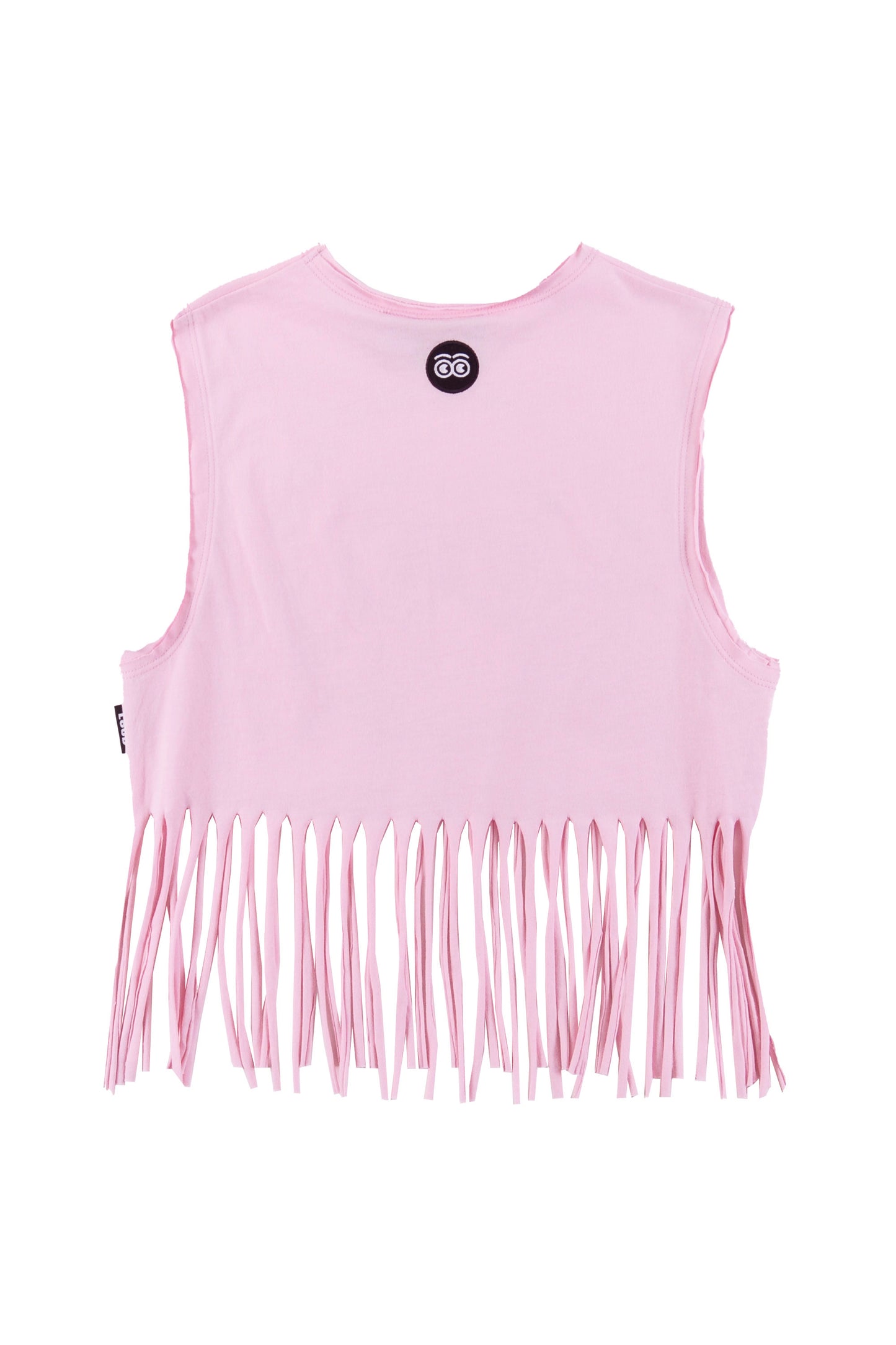 AMORE - Soft Pink/Rose Print Top Crop Fringes