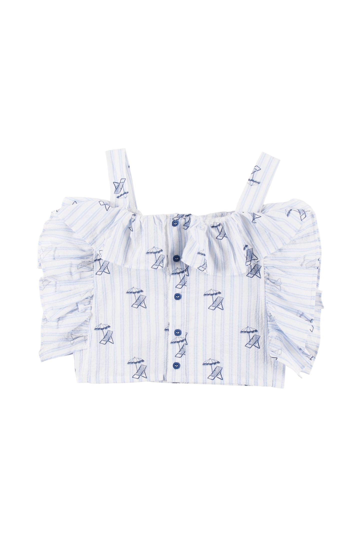 COSTA - Deckchair AOP Summer Top Ruffled Around Body (SAMPLE)