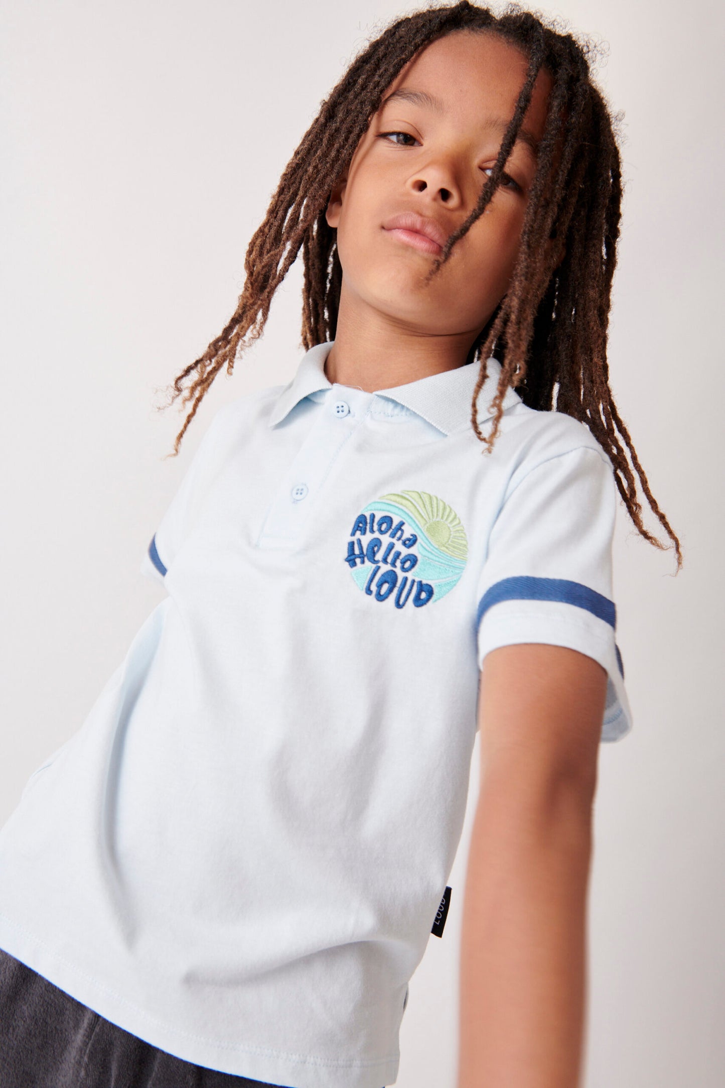MALAMA - Delicate Blue T-Shirt Polo