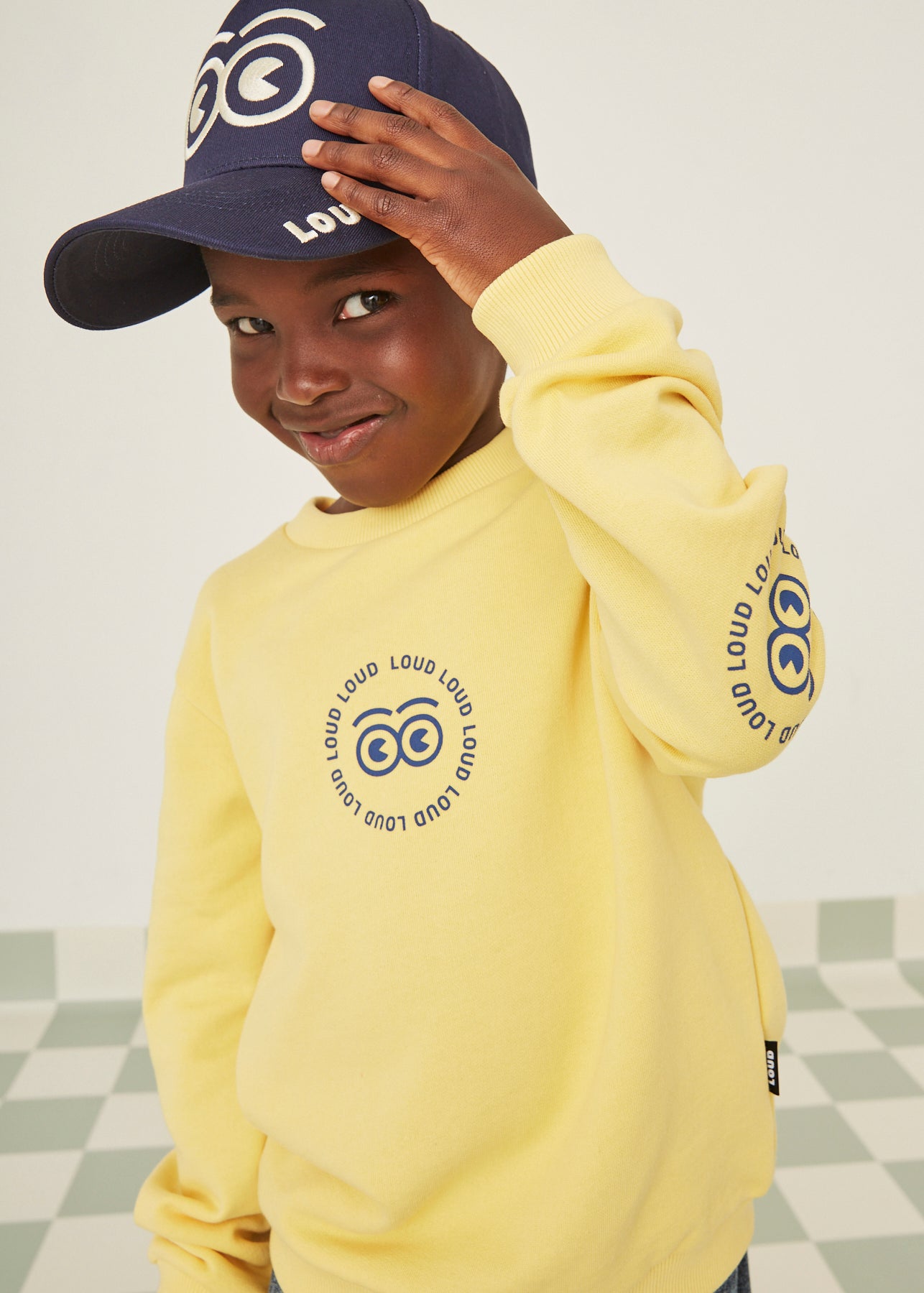 SOGNO - Yellow/Navy Print Sweater Regular Fit