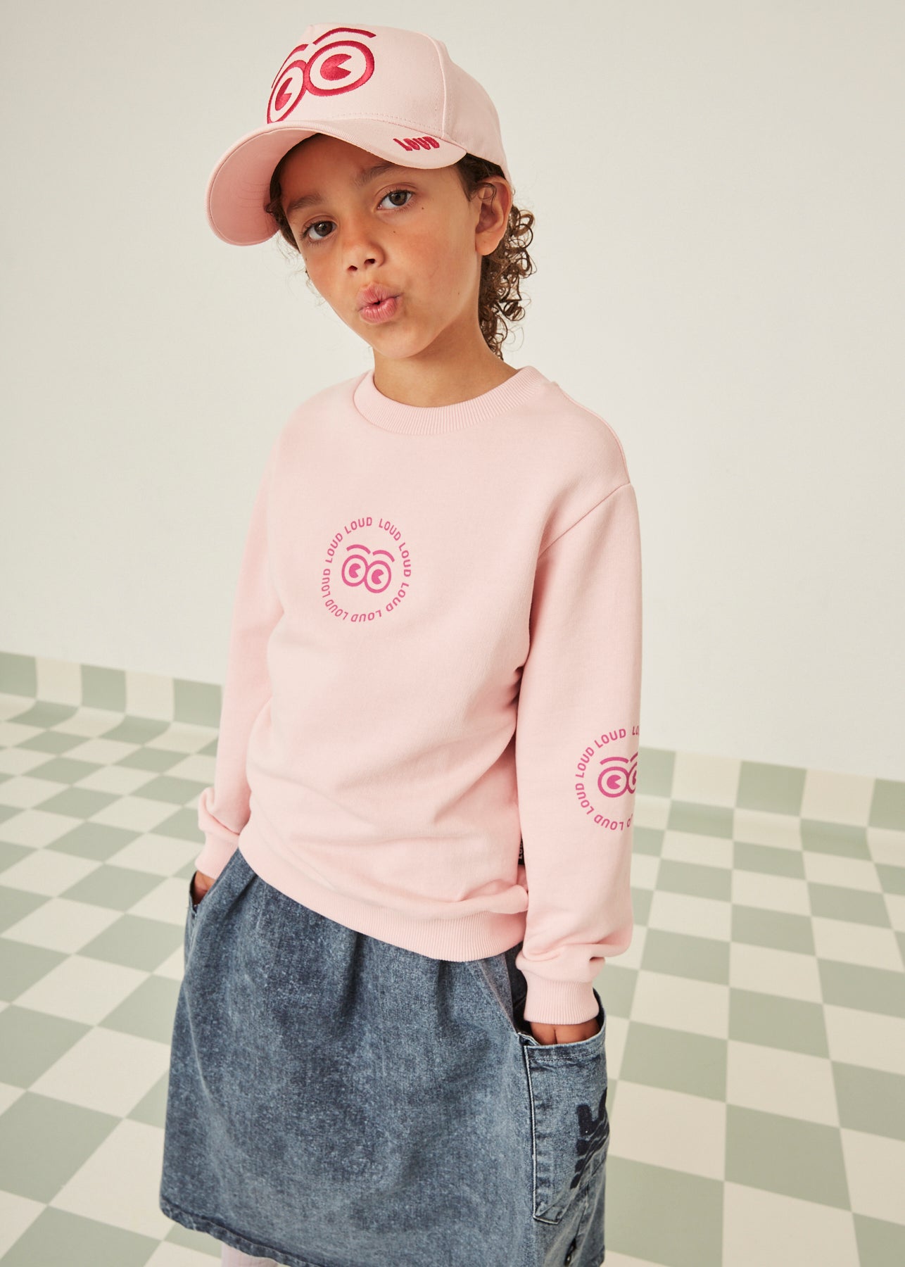 SOGNO - Soft Pink/Rose Print Sweater Regular Fit