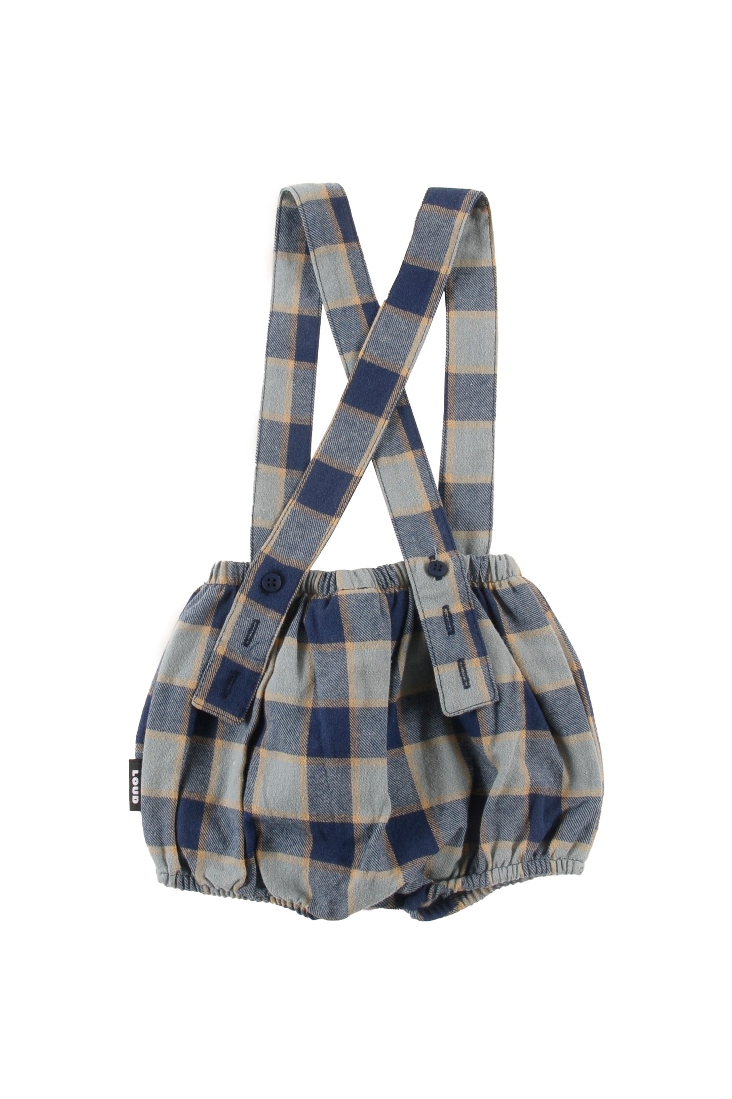 KINDRED - Check Indigo Baby Bloomers Braces