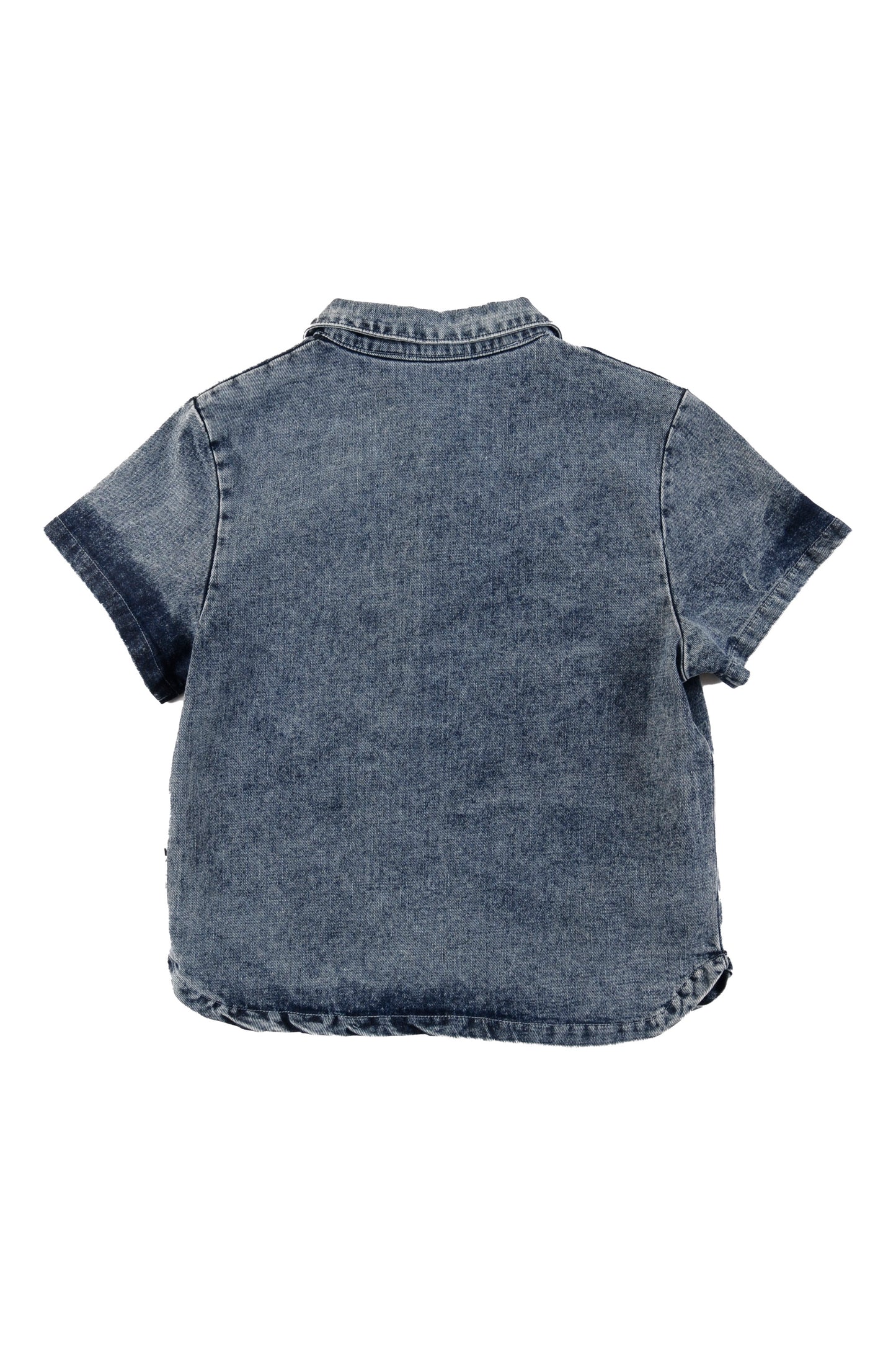 ONDA - Mid Blue Stoned Washed Denim Shirt Front Pockets (Sample)