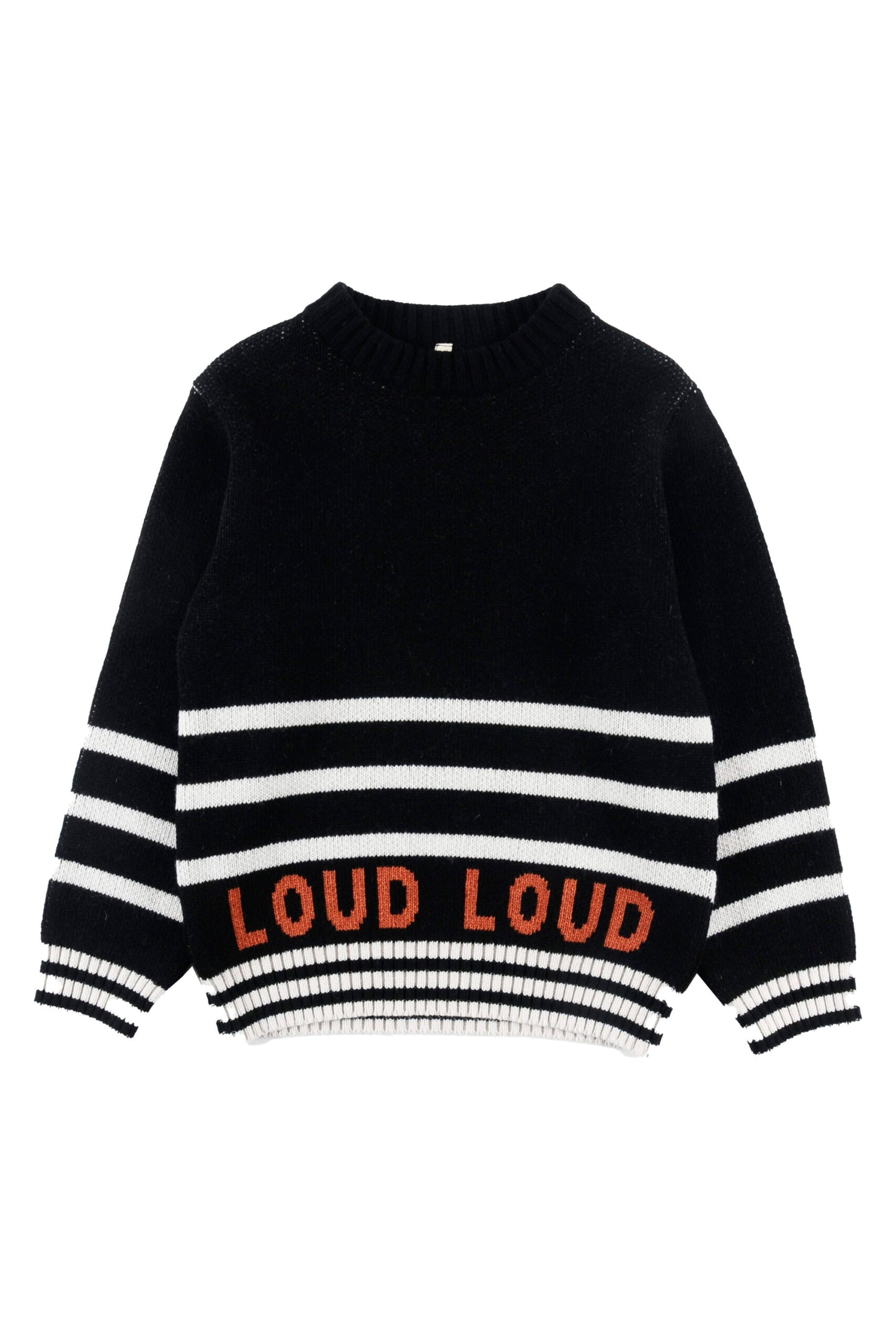 MEADOW - Black/Ecru/Orange Knitted Pullover