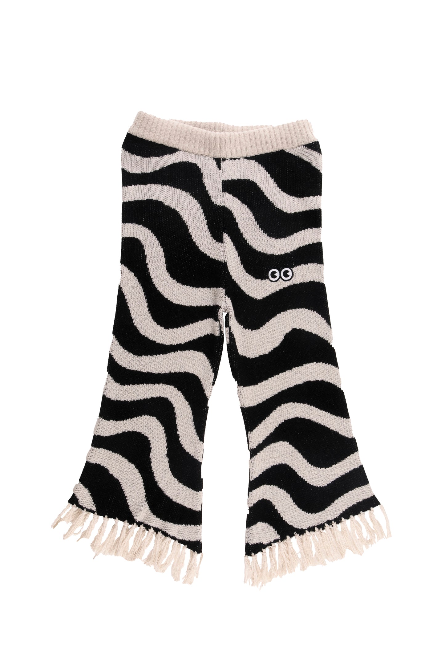 GAME - Black/Sand Knitted Trousers Fringes (Sample)