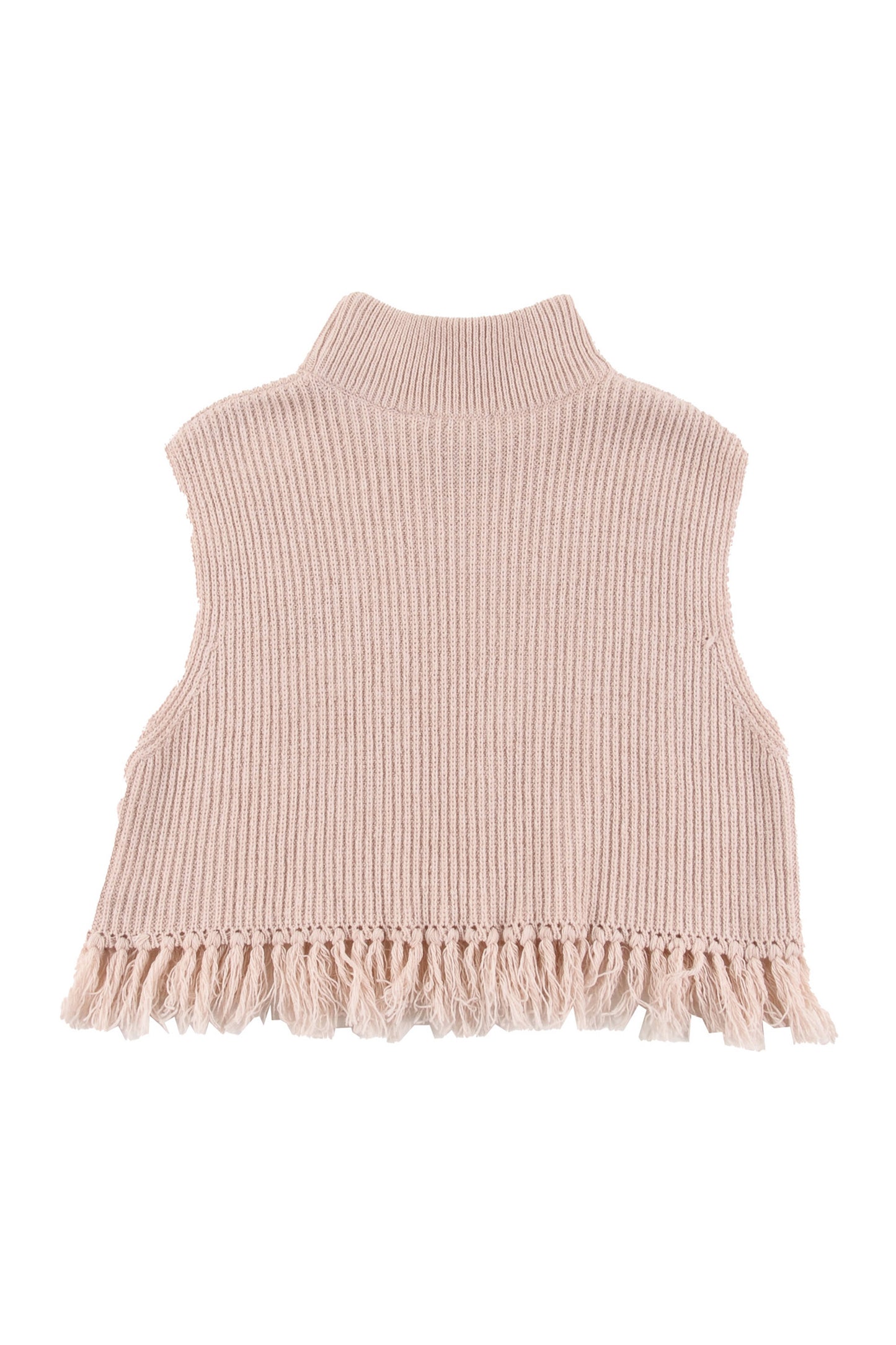 DINNER - Pink Knitted Top Fringes