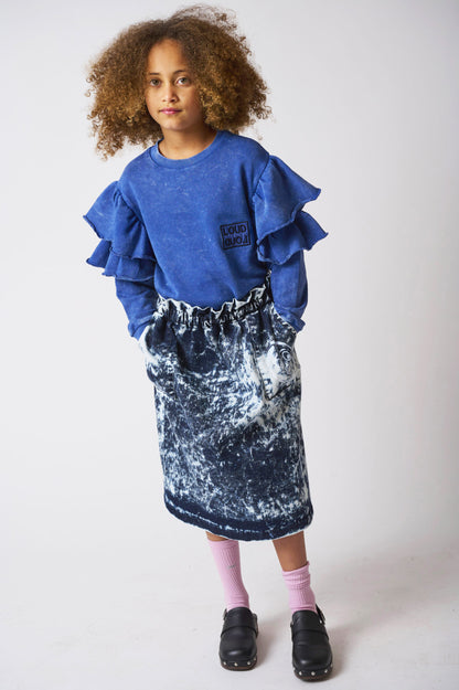 FOLLIES - Blue Stained Skirt Midi