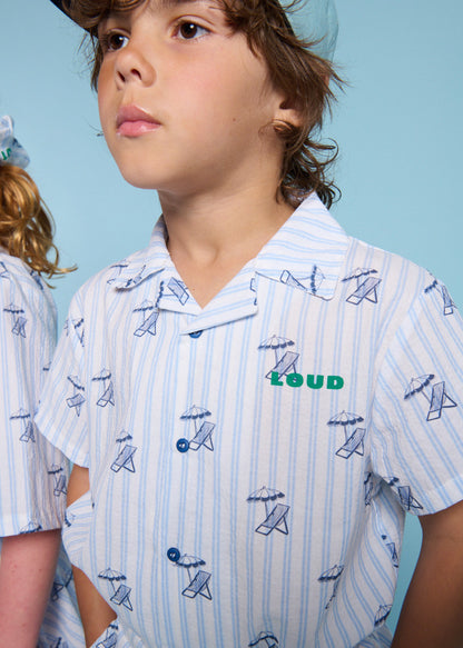 PESCE - Deckchair AOP Shirt Regular Fit Buttoned Front (SAMPLE)