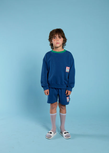 CALA - Navy Washed Sweater Relaxed Fit Drop Shoulder (SAMPLE)