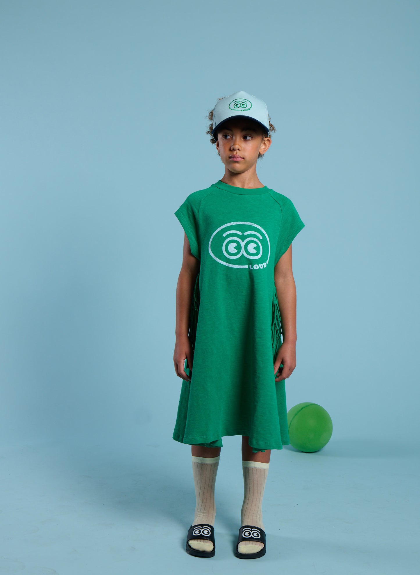 BELVEDERE - Green Dress Loose Fit Fringes Body (SAMPLE)