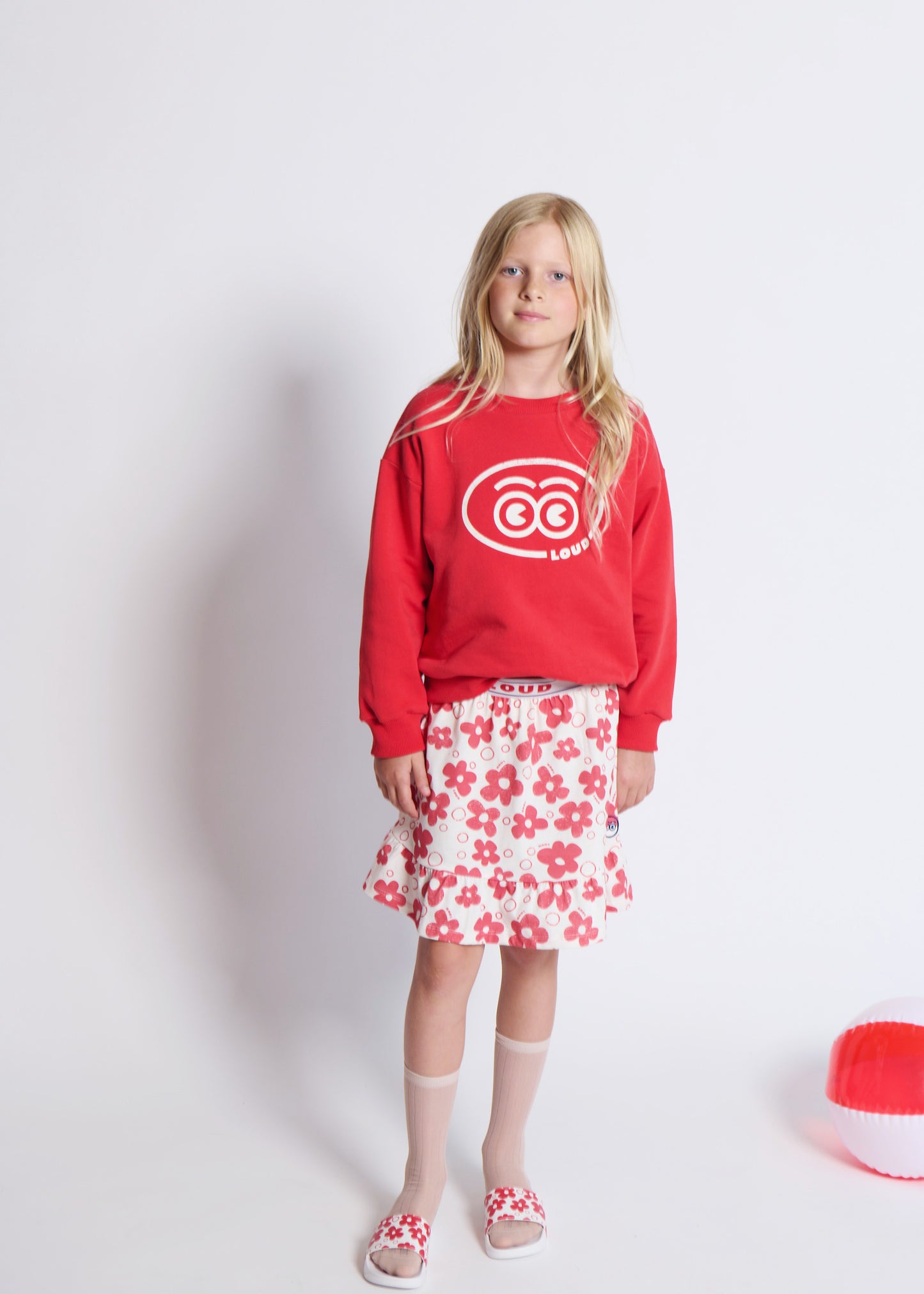 NOTES - Flower AOP Mini Skirt Ruffle Bottom 6yr and Up Knee Length (SAMPLE)