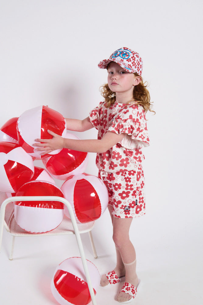 FLOWER - Flower AOP Girl Top Ruffle