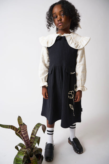 GRACE - Black Pinafore Dress