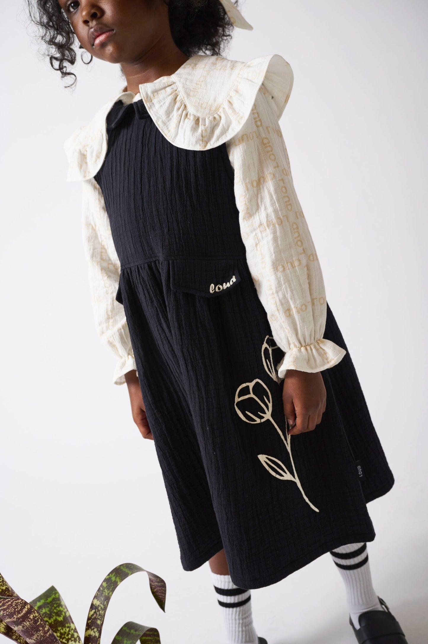 GRACE - Black Pinafore Dress