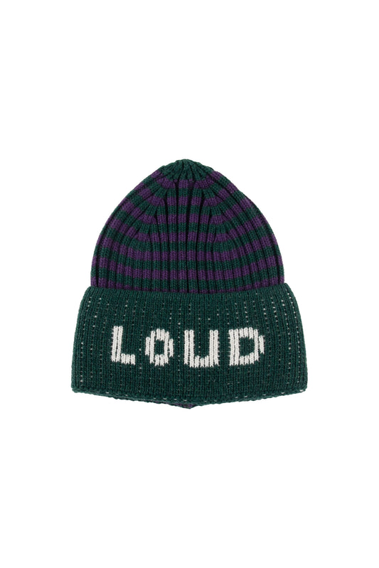 WHISPER - Dark Green-Purple-Ecru Beanie Hat