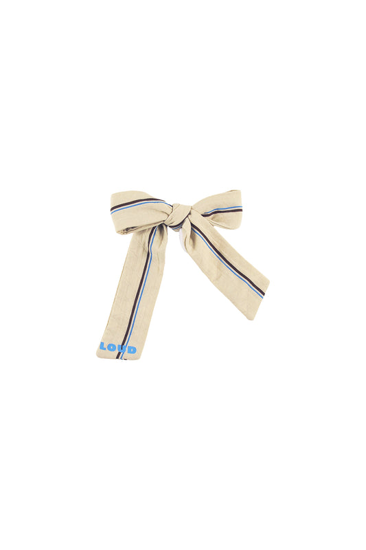 GLITZY - NATURAL STRIPE HAIR bow elastic