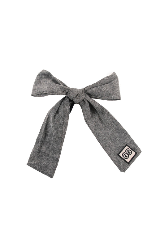LUST - Light Grey Stone Wash Hair Bow
