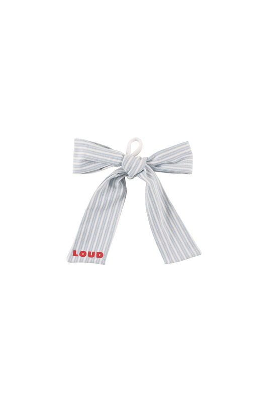 PEDALO’ - Mid Blue Stripe Hair Bow Elastic
