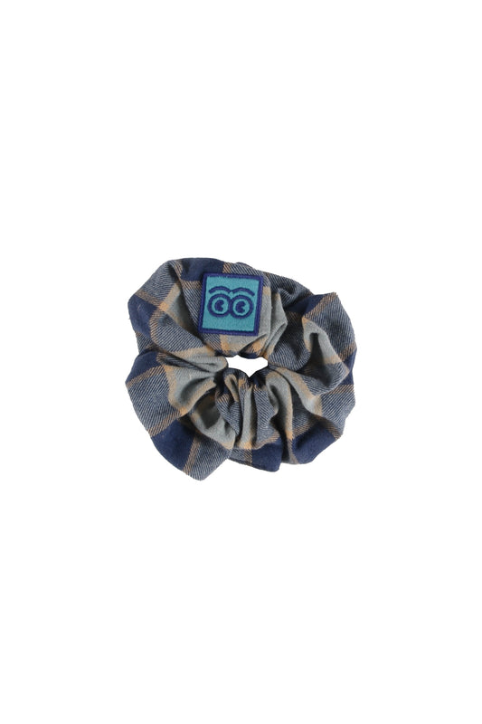 PROMISE - Check Indigo Hair Scrunchy