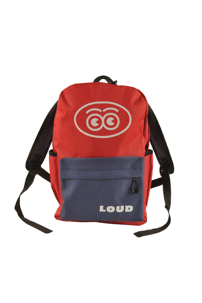 VALLEY - RED/NAVY RUCKSACK 2 tone LOUD eyes logo print