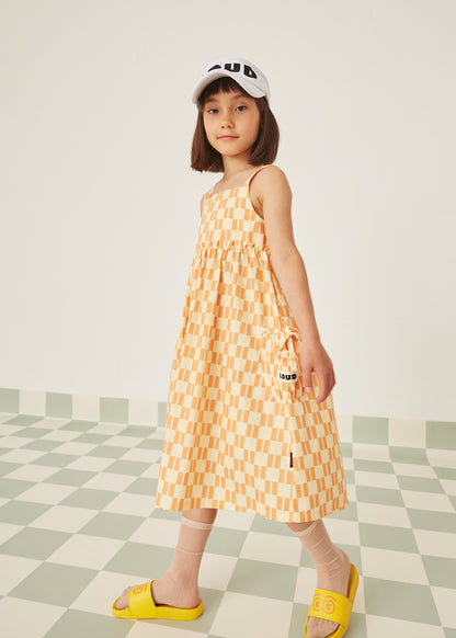 SPLENDORE - Check Vanilla/Papaya Summer Dress