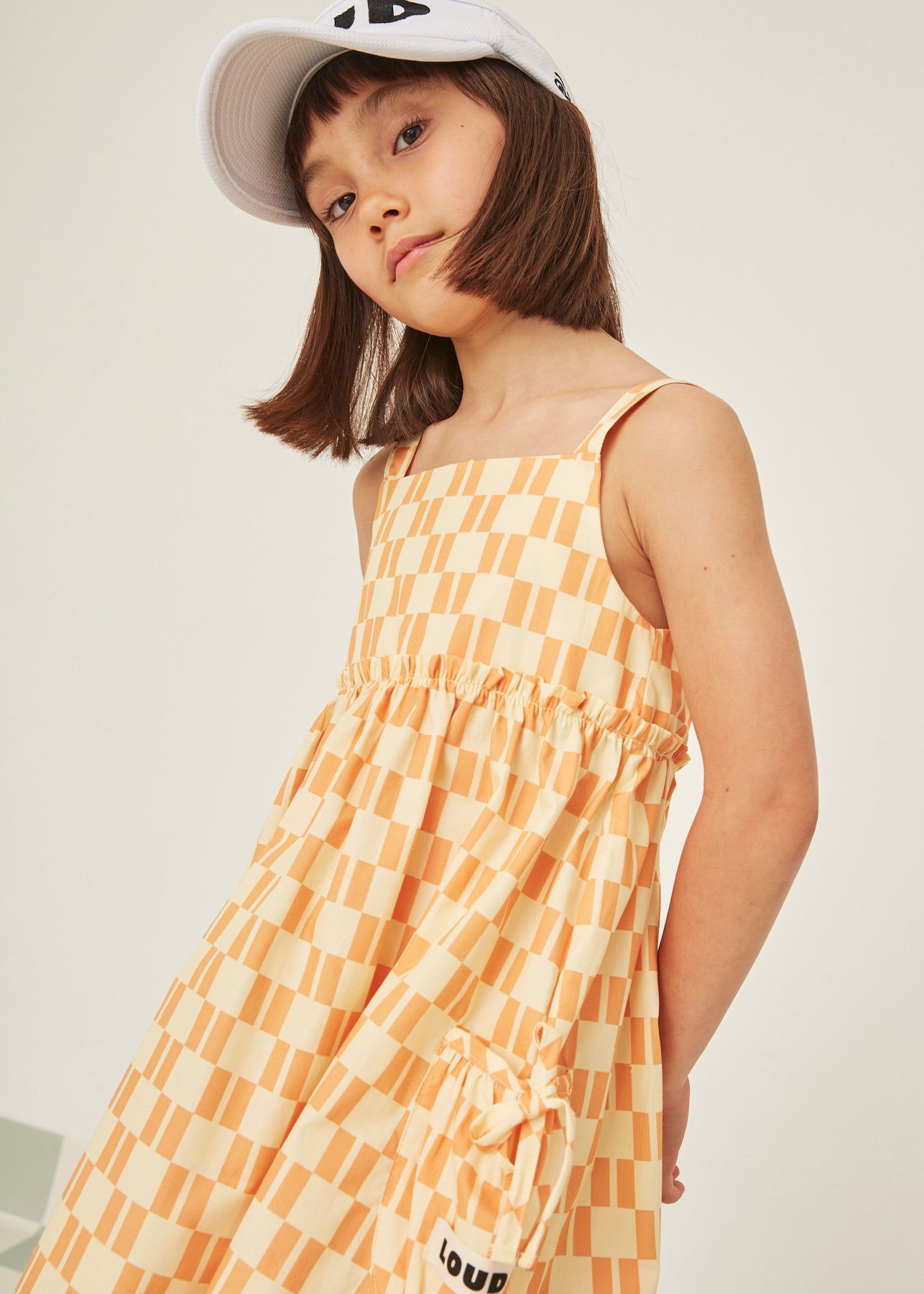 SPLENDORE - Check Vanilla/Papaya Summer Dress