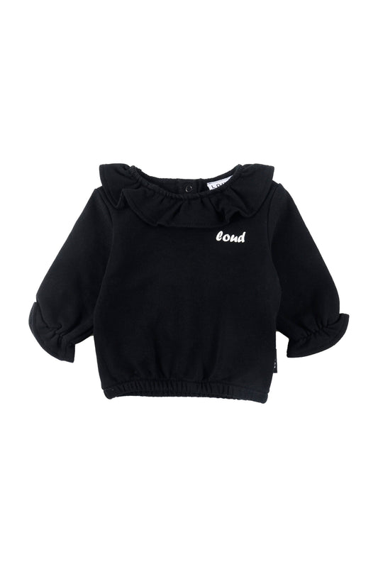 MELODY - Black/Ecru Girl Sweater Collar