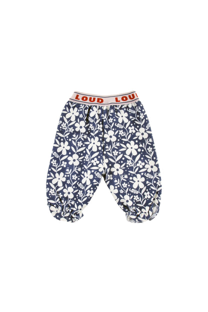 VILLAGE - Flower AOP Baby PANTS balloon shape loose fit, elastic ankles