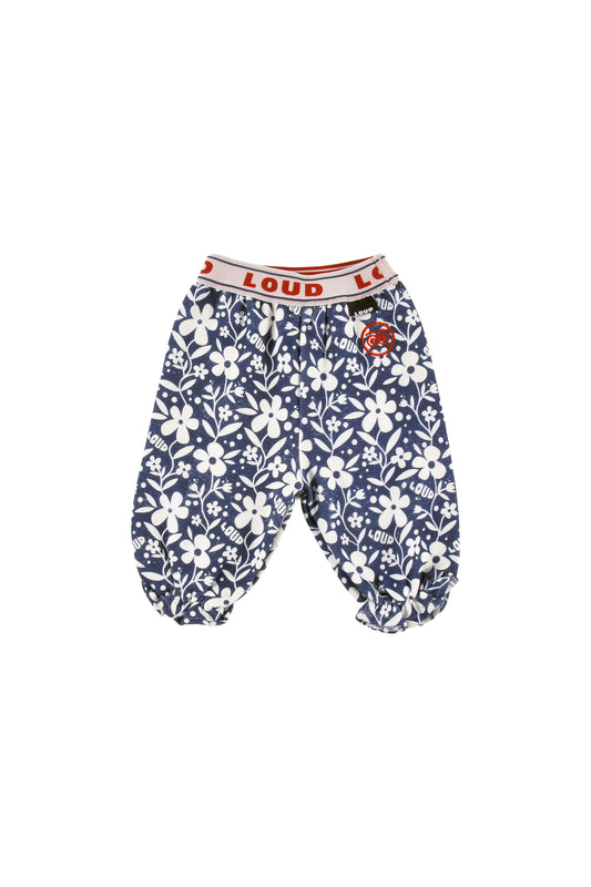 VILLAGE - Flower AOP Baby PANTS balloon shape loose fit, elastic ankles