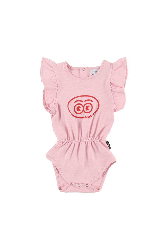 TRAGARA - Orchid Pink Baby Girl Romper Ruffle Armhole