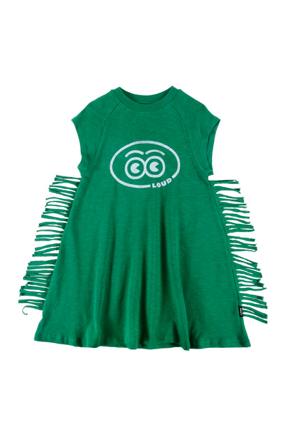 BELVEDERE - Green Dress Loose Fit Fringes Body (SAMPLE)