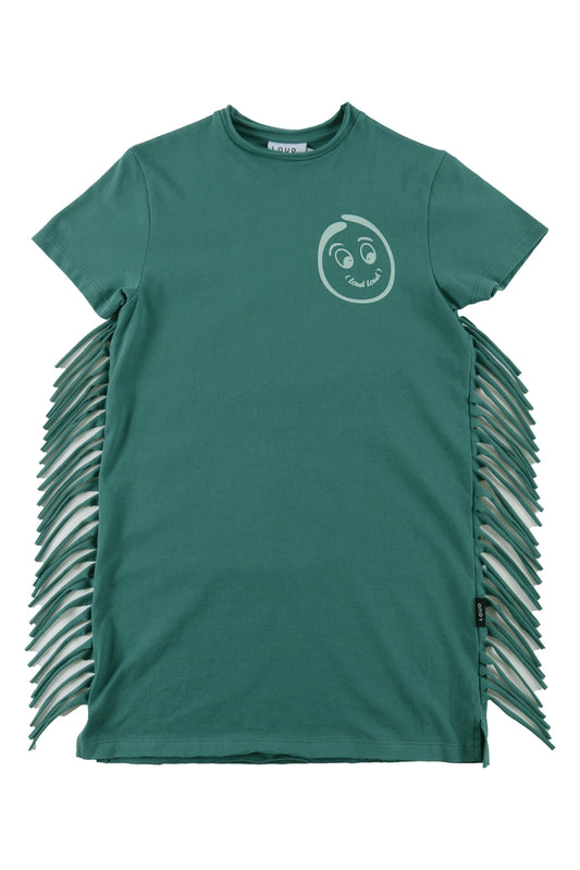 HAWAI - Storm / Jade Print Dress T-Shirt Fringed