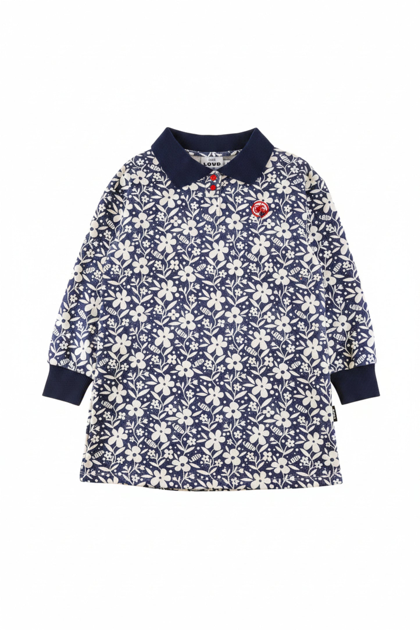 ALPS - Flower AOP Polo Dress Straight Loos Fit
